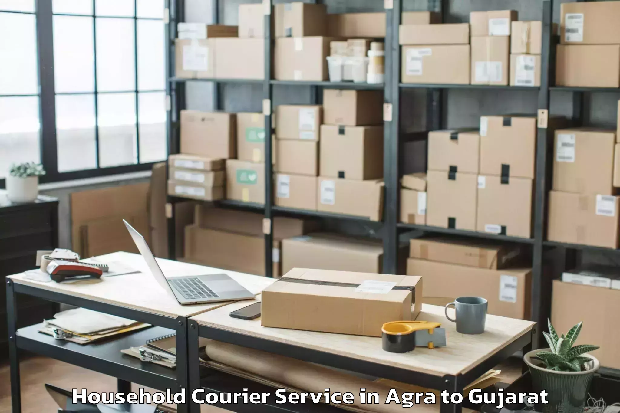 Easy Agra to Rajula Household Courier Booking